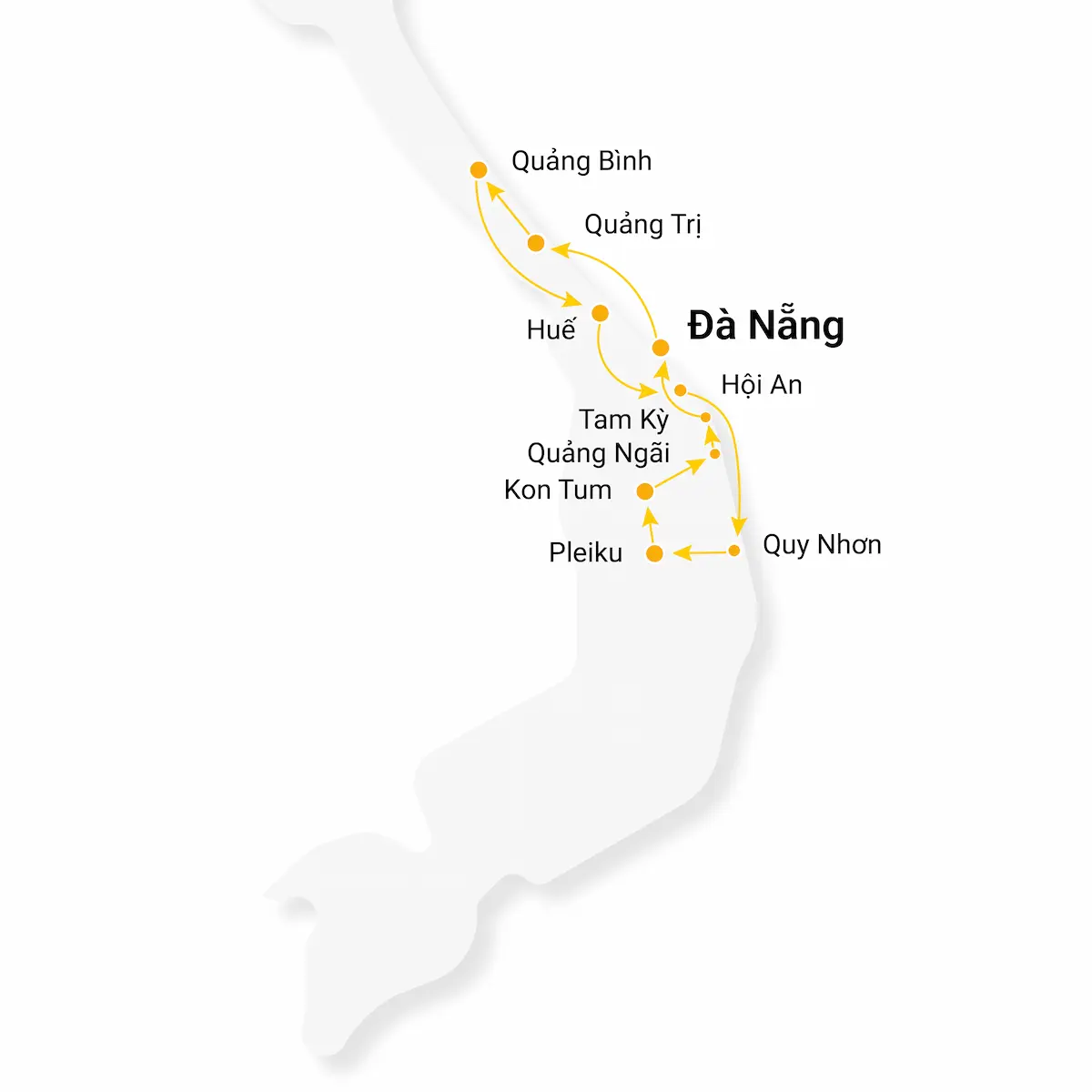 Vietnam central highlands map vn