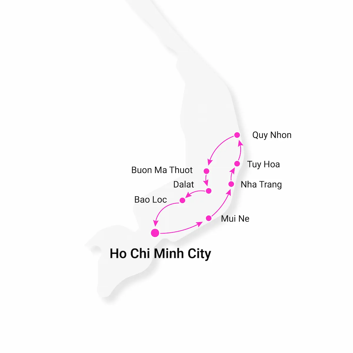 Vietnam south central highlands map