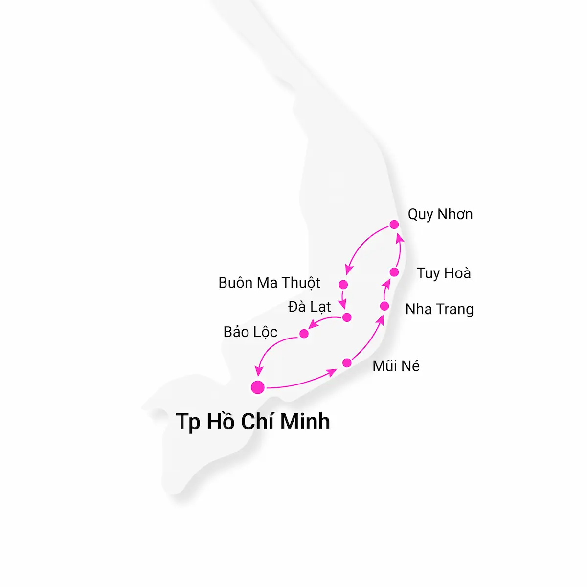 Vietnam south central map vn
